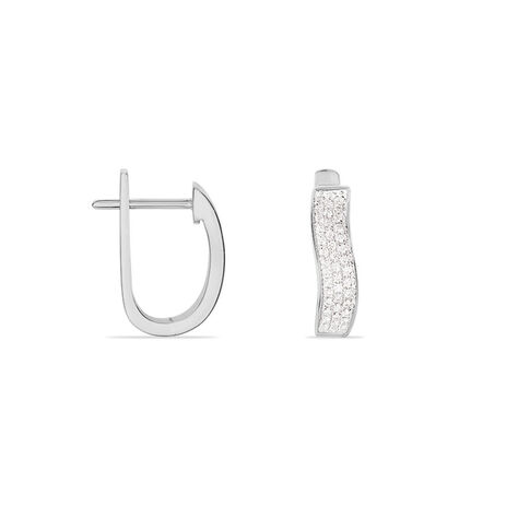 Damen Creolen Weißgold 750 Diamant 0,271ct  - Creolen Damen | OROVIVO