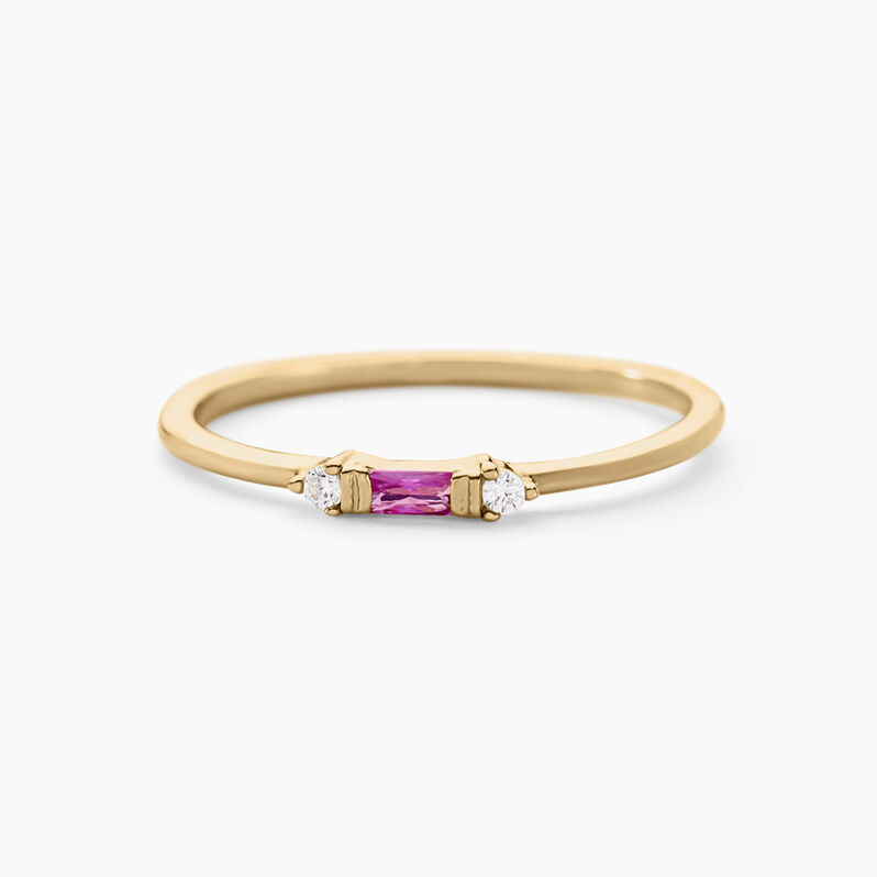 Bague Ylonna Plaque Or Jaune Pierre D'imitation Oxyde De Zirconium - Spannringe Damen | OROVIVO