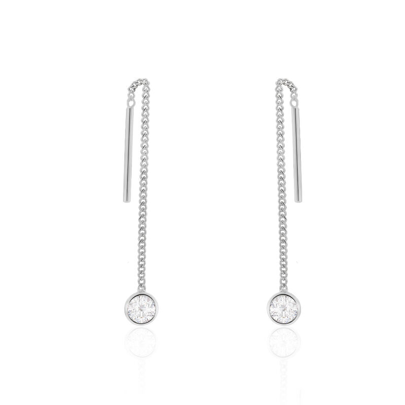 Damen Ohrringe Lang Silber 925 Zirkonia Wei&szlig; - Ohrh&auml;nger Damen | OROVIVO