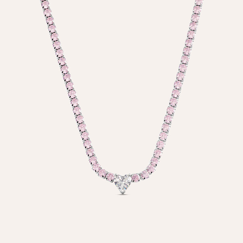 Collana Tennis Aura Acciaio Cristallo - Spannringe Damen | OROVIVO