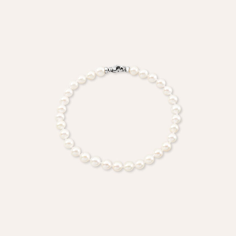 Bracciale Gabrielle Oro Bianco Perla Akoya - Spannringe Damen | OROVIVO