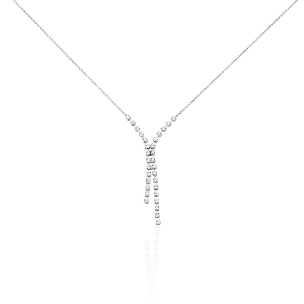 Damen Halskette Weißgold 750 Diamanten 0,68ct - Ketten mit Stein Damen | OROVIVO