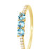 Blue side trilog Damen Ring Gold 375 (9 Karat) Zirkonia Blau