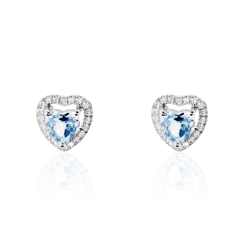 Boucles D'oreilles Puces Or Weiss Ashraf Topazes Oxydes De Zirconium - Spannringe Damen | OROVIVO