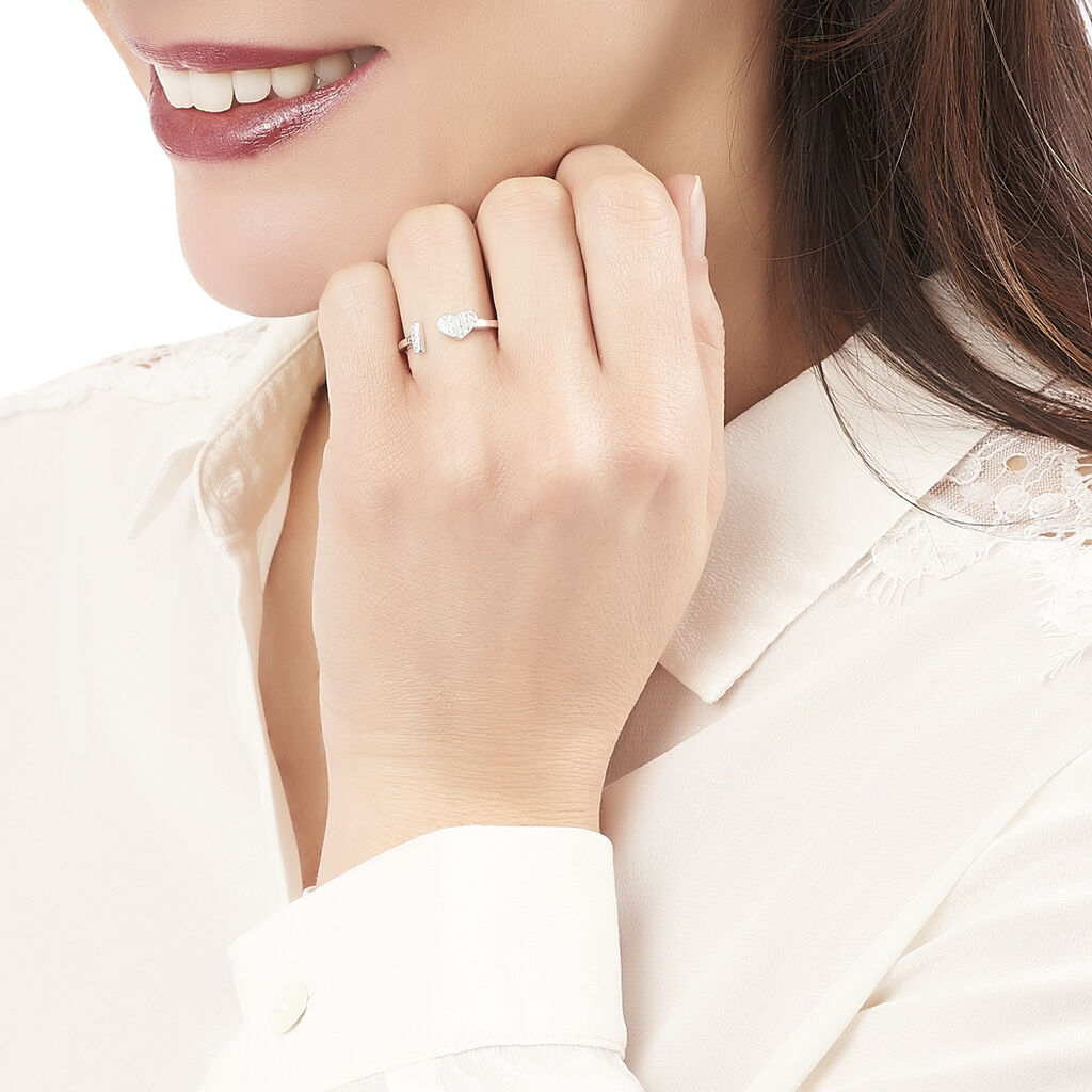 Bague Tiama Argent Blanc Oxyde De Zirconium - Spannringe Damen | OROVIVO