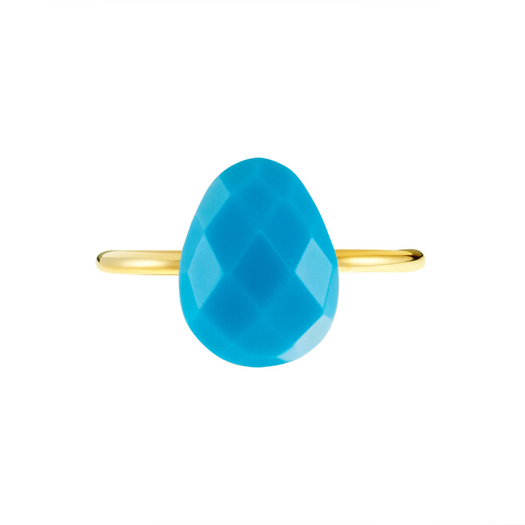 Damen Ring Silber vergoldet 925 Türkis Türkis 2,37ct Lora  - Solitärringe Damen | OROVIVO