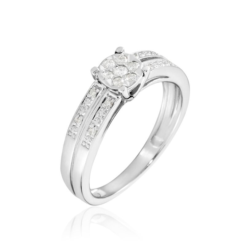 IMPONI Damen Ring Wei&szlig;gold 375 (9 Karat) Diamant Wei&szlig; 0,020 ct - Verlobungsringe Damen | OROVIVO