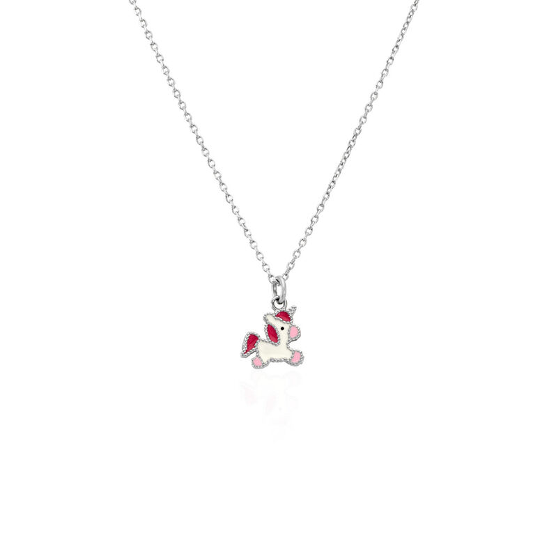 Kinder Collier Silber 925 Tiere Unicorn 3,8cm 10mm - Halsketten Kinder | OROVIVO