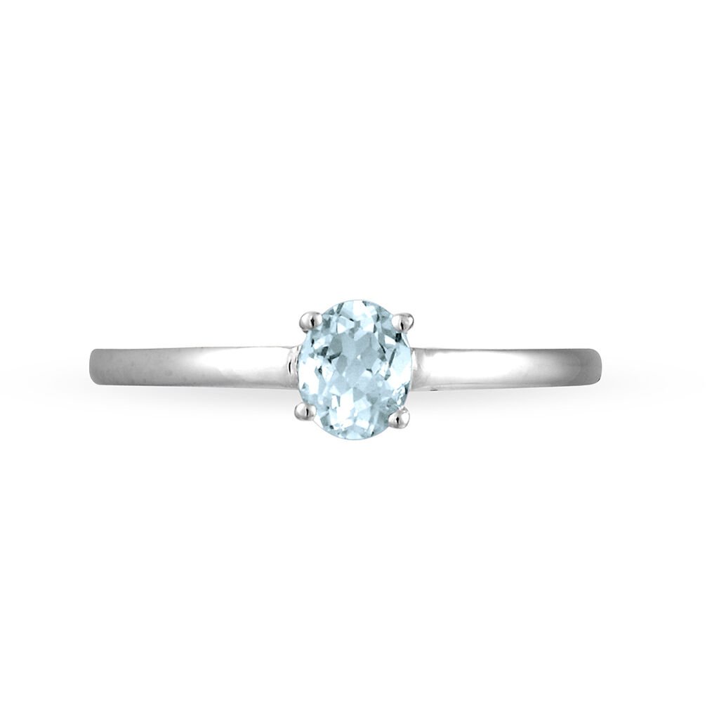 Bague Lily Or Blanc Aigue Marine - Spannringe Damen | OROVIVO