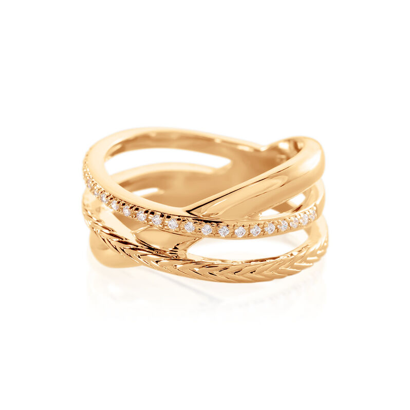 NORAH Damen Ring Vergoldet Zirkonia Wei&szlig; B 10 mm - Ringe mit Stein Damen | OROVIVO