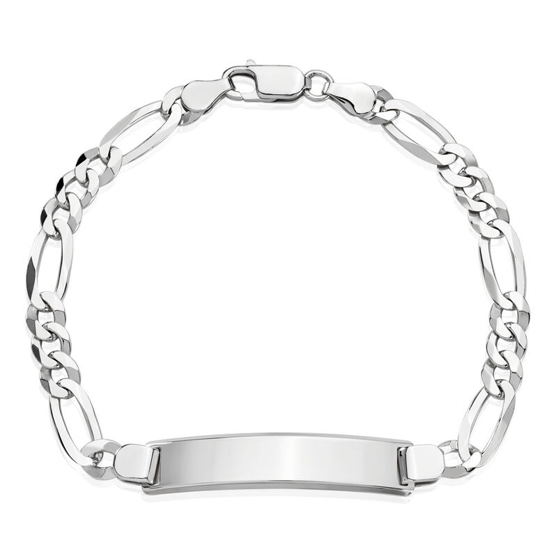 Herren ID Armband Silber 925 Figaro S Id 2,1cm 60mm - Armbänder Herren | OROVIVO
