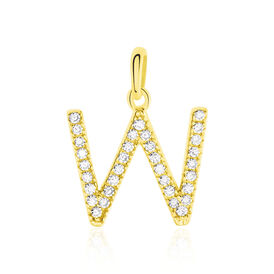 Anhänger Gold 375 Zirkonia Buchstabe W - Personalisierte Geschenke Familie | OROVIVO