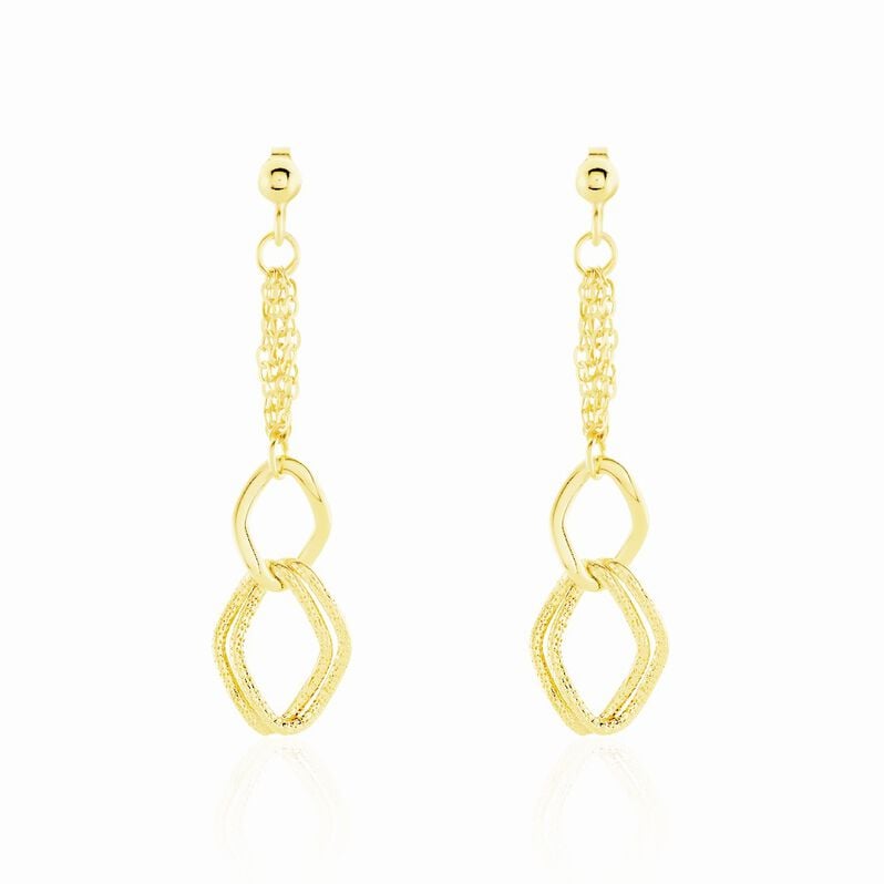 BLINDA Damen Ohrringe Lang Gold 375 (9 Karat) Kettenglieder - Ohrringe Damen | OROVIVO