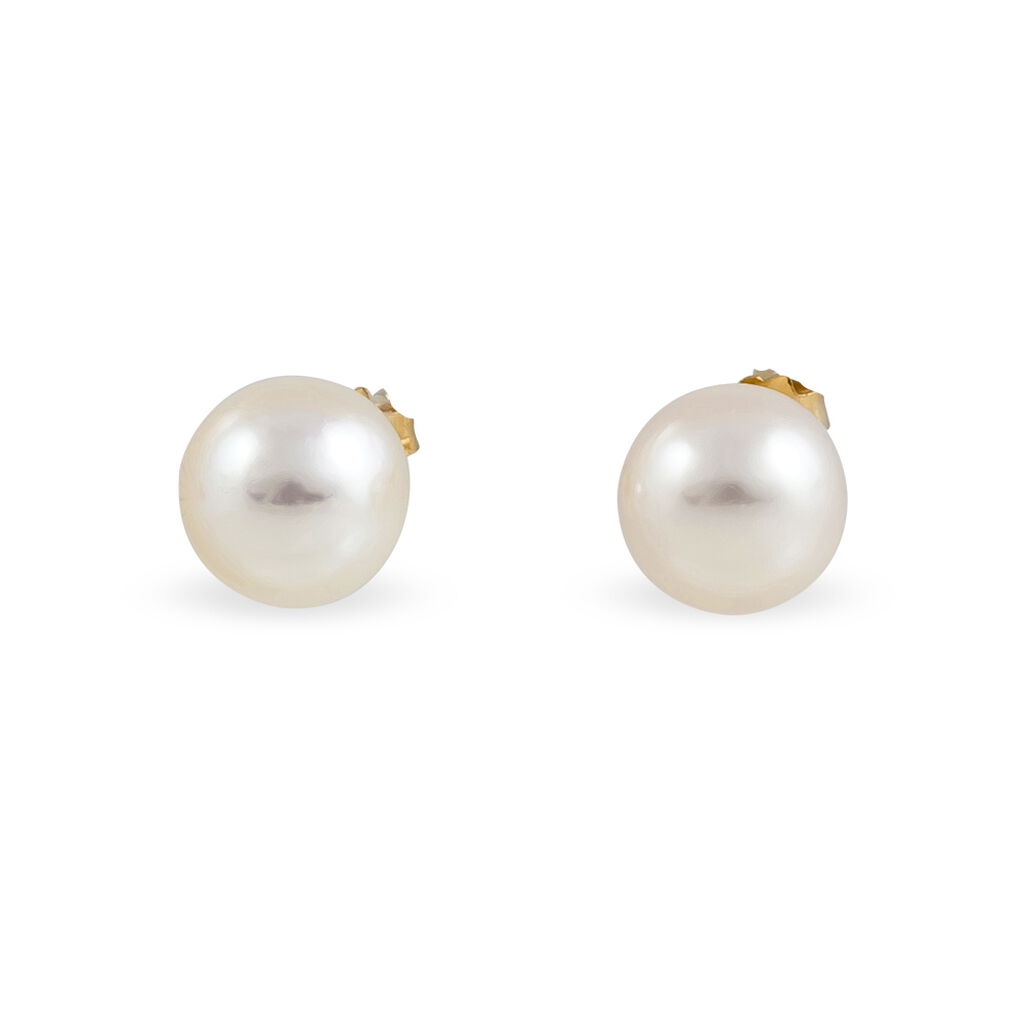 Boucles D'oreilles Puces Amabyllis Or Jaune Perle De Culture - Spannringe Damen | OROVIVO