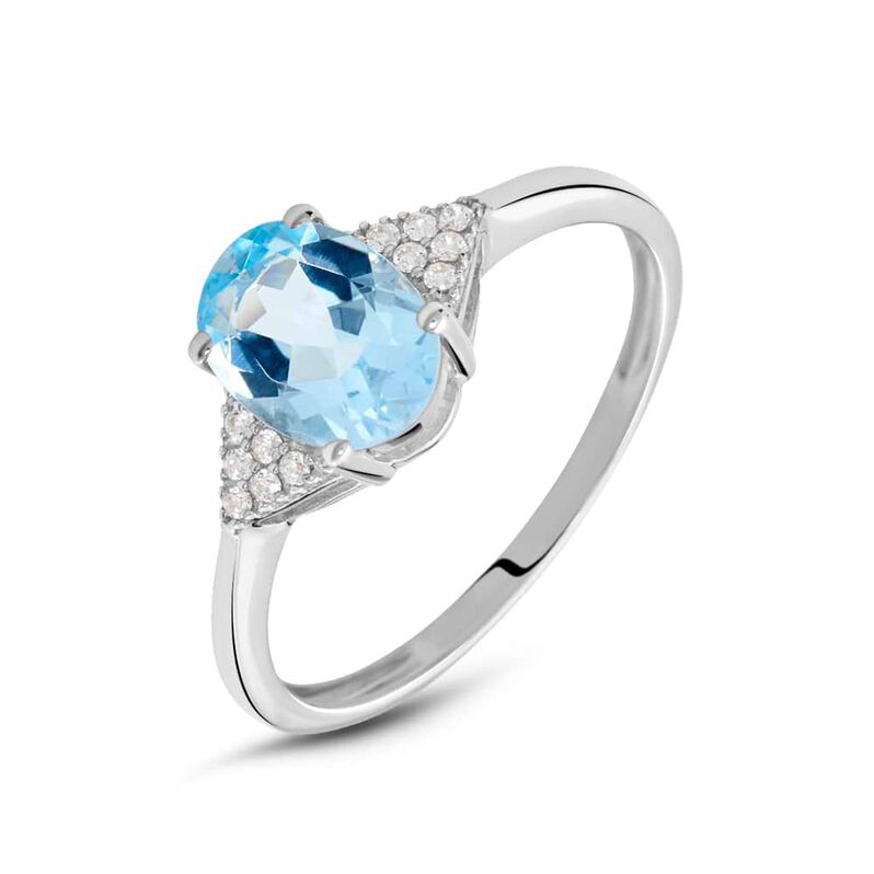 Anello Solitario Amélie Oro Bianco Topazio Cubic Zirconia - Spannringe Damen | OROVIVO