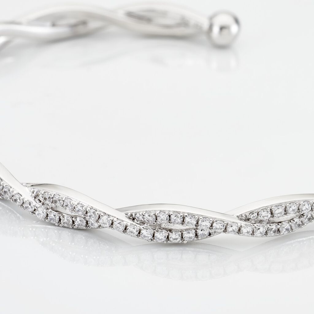 REBECCA Damen Armreif / Armspange Silber 925 Zirkonia Wei&szlig; 3,58 ct