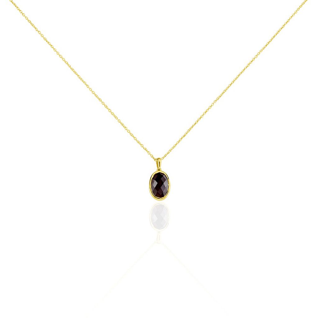 BRAUNY Damen Collier Silber vergoldet 925 Andere Steine Kastanienbraun 3,35 ct, Collier mit Stein