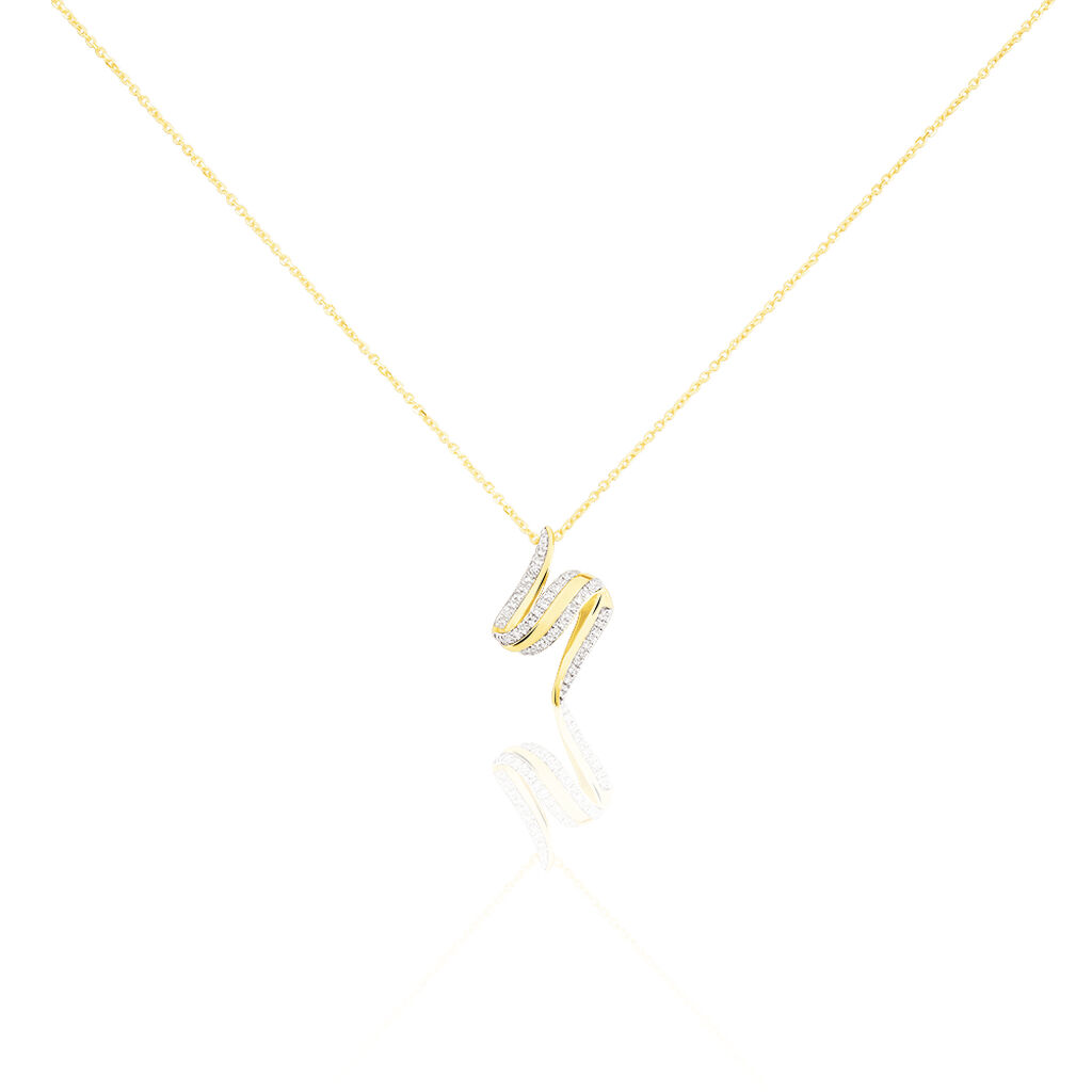 Damen Collier Gold 375 Diamant 0,21ct Welle Jojo - Halsketten Damen | OROVIVO