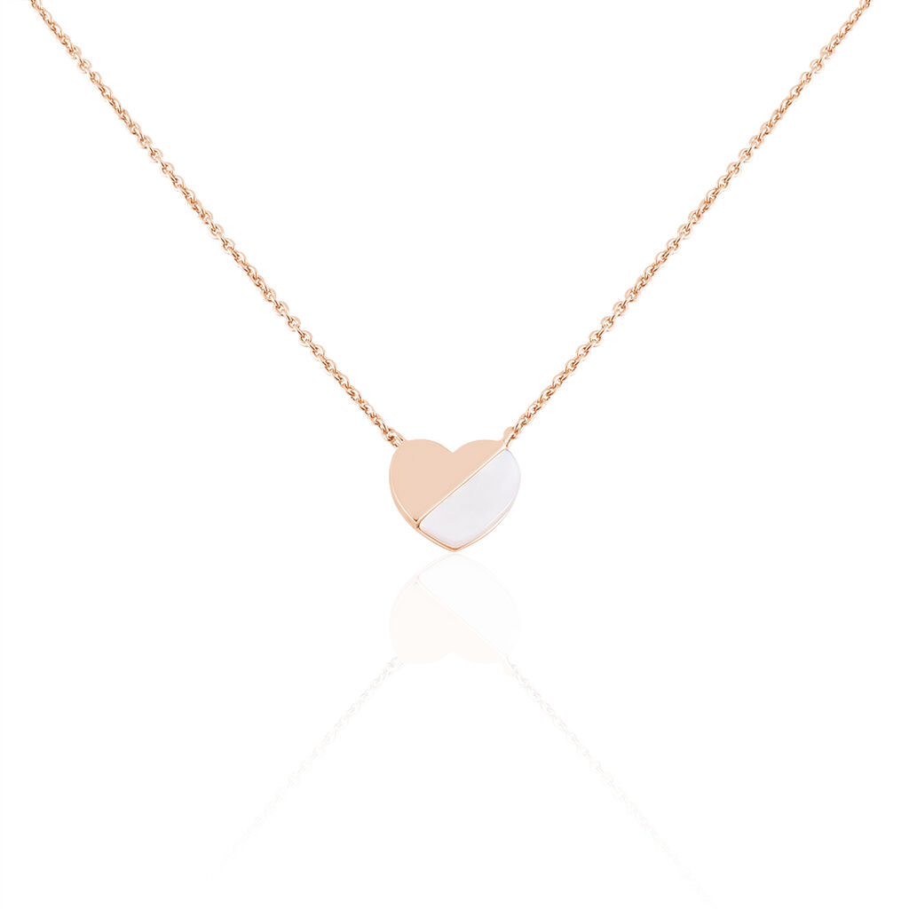 THEA Damen Collier Silber rosevergoldet 925 Perlmutt Perlmutt Herz