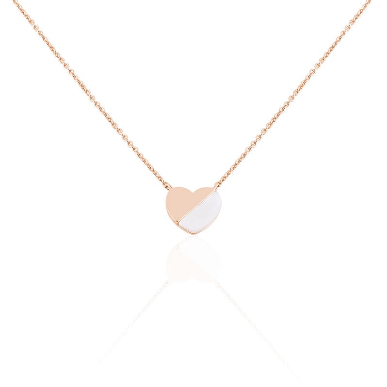 THEA Damen Collier Silber rosevergoldet 925 Perlmutt Perlmutt Herz - Halsketten Damen | OROVIVO