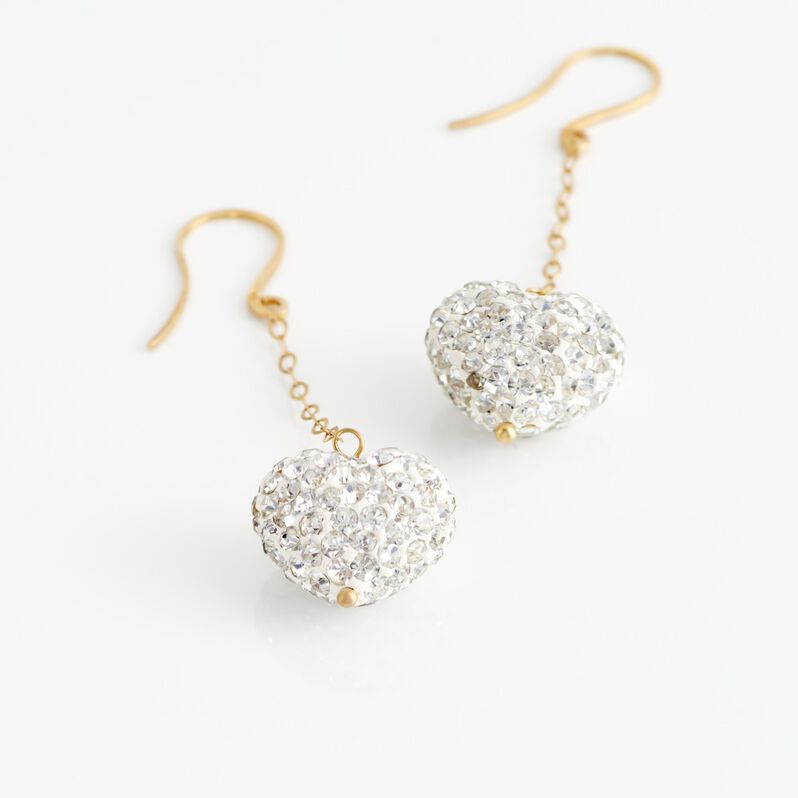 Boucles D'oreilles Pendantes Messaouda Or Jaune Strass - Spannringe Damen | OROVIVO