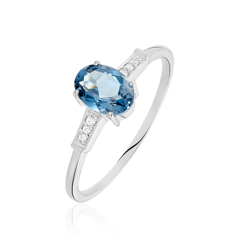 Bague Royanne Or Blanc Topaze Et Oxyde De Zirconium - Spannringe Damen | OROVIVO