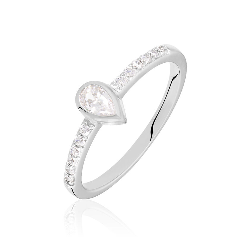 KIRILKA Damen Ring Silber 925 Zirkonia Wei&szlig; 13 ct Tropfen - Verlobungsringe Damen | OROVIVO