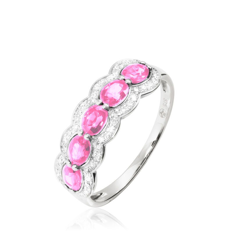 Bague Margaux Or Blanc Tourmaline Et Diamant - Spannringe Damen | OROVIVO