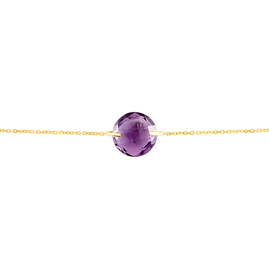 Bracelet Or Jaune Ludmille Ronde Amethyste - Spannringe Damen | OROVIVO
