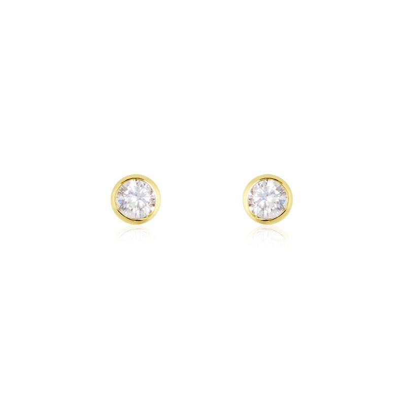 ZARGE Damen Ohrstecker Gold 375 (9 Karat) Zirkonia Wei&szlig; 0,44 ct - Ohrstecker Damen | OROVIVO