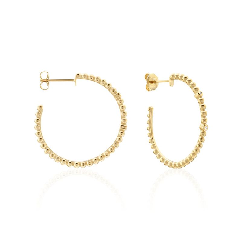 Damen Creolen Vergoldet Zirkonia Nuschka 30,00mm 2,20mm  - Creolen Damen | OROVIVO