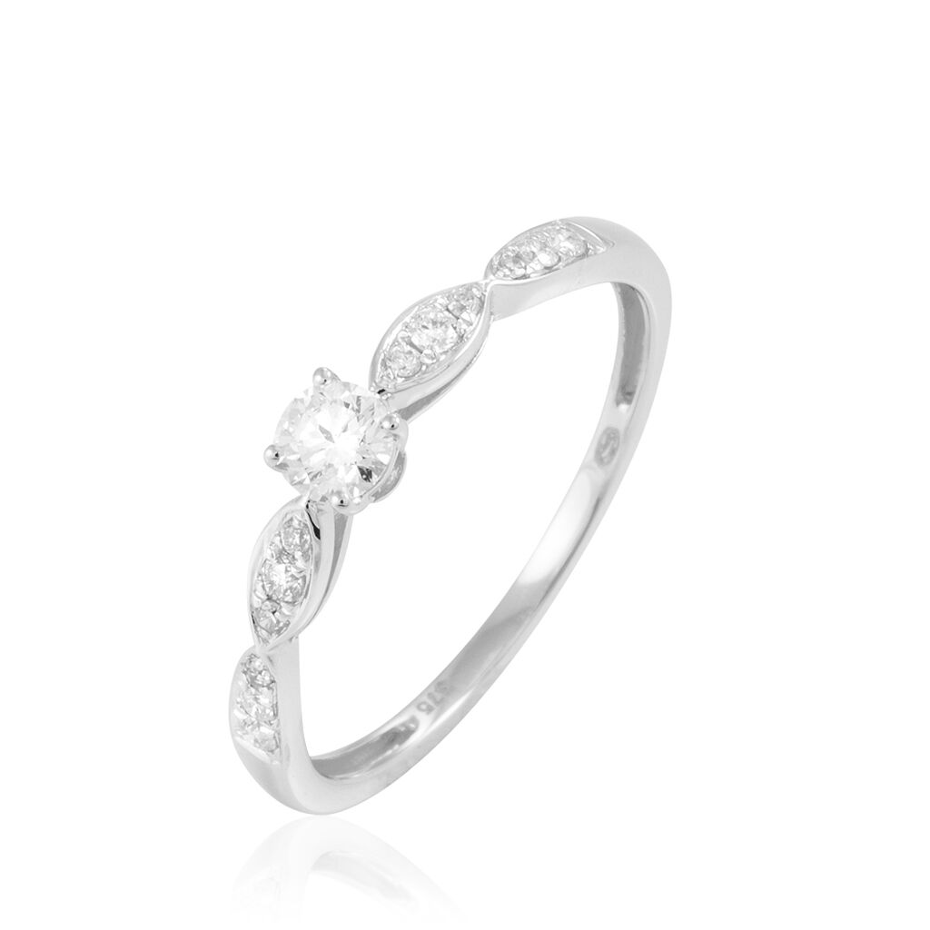 Bague Solitaire Etoile Or Blanc Diamant - Spannringe Damen | OROVIVO