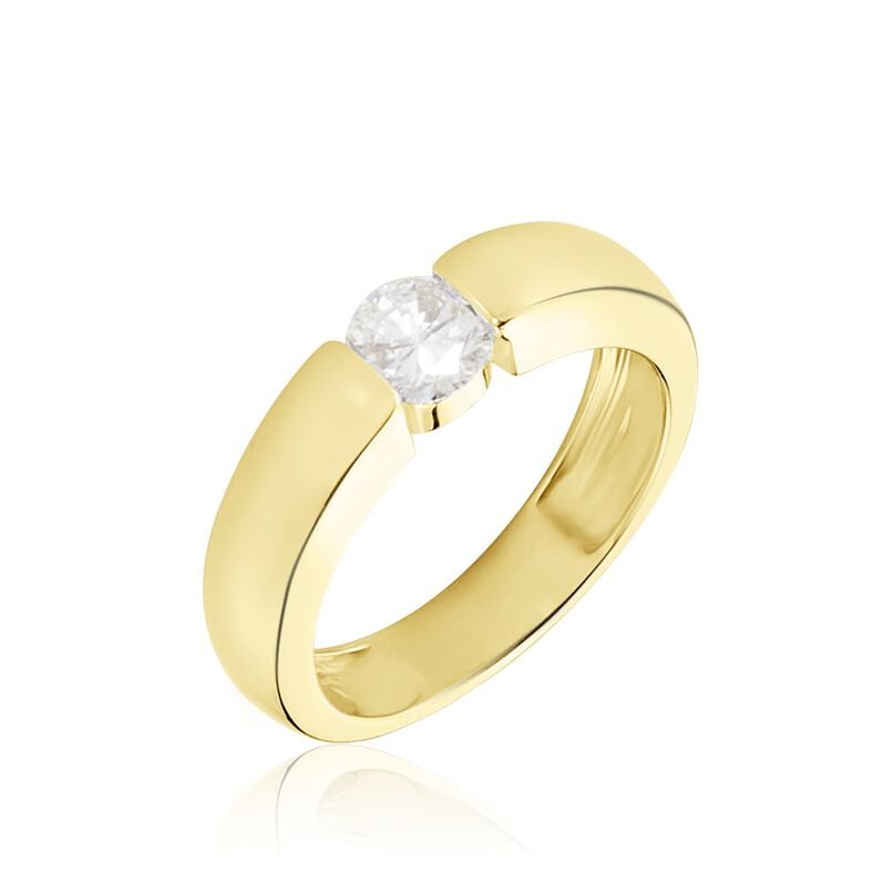 Orchestra Damen Ring Gold 750 (18 Karat) Synthetischer Diamant Wei&szlig; 0,41 ct - Verlobungsringe Damen | OROVIVO