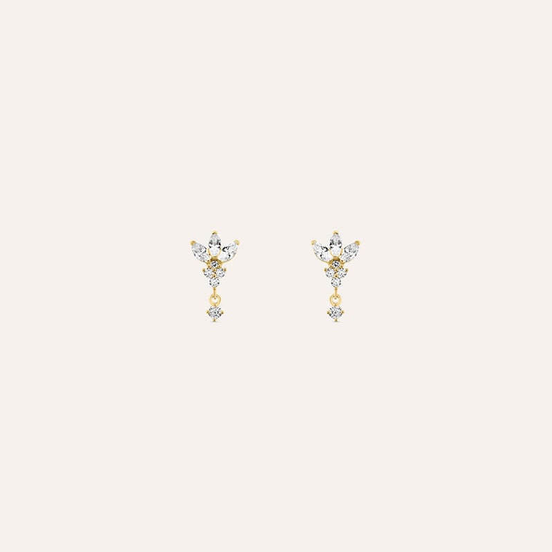 Orecchini Lobo Bon Ton Oro Giallo Cubic Zirconia - Spannringe Damen | OROVIVO