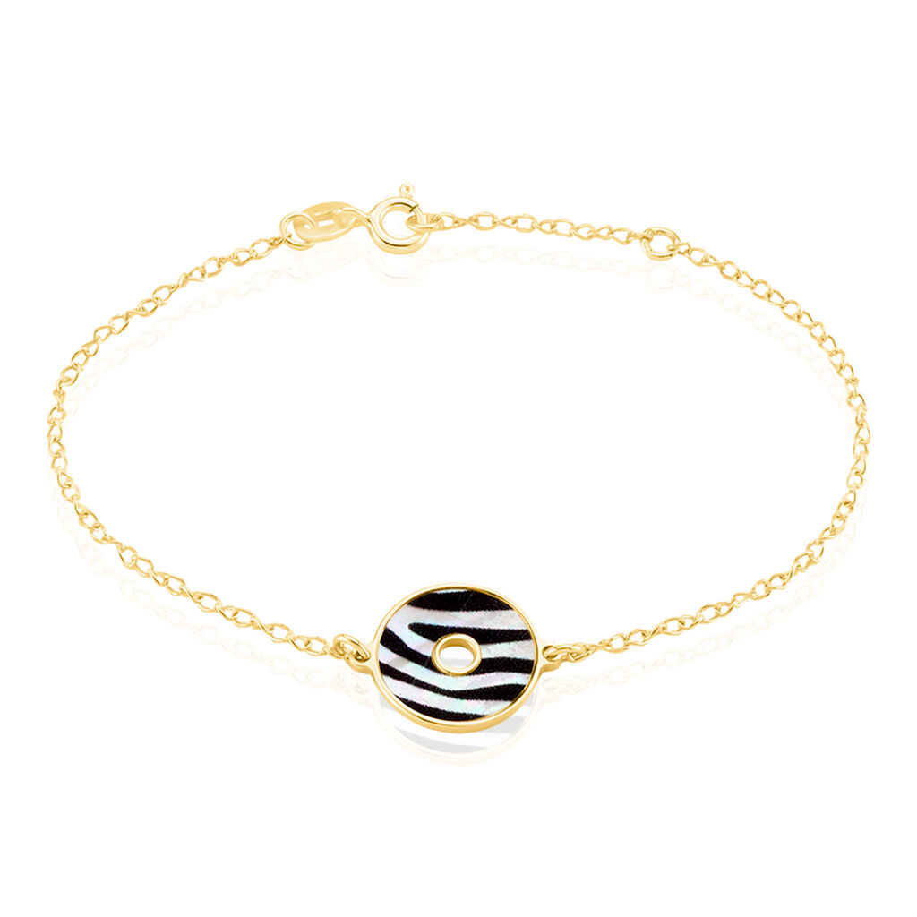 Bracelet Argent Dore Zengo Ronde Nacre Zebre - Spannringe Damen | OROVIVO