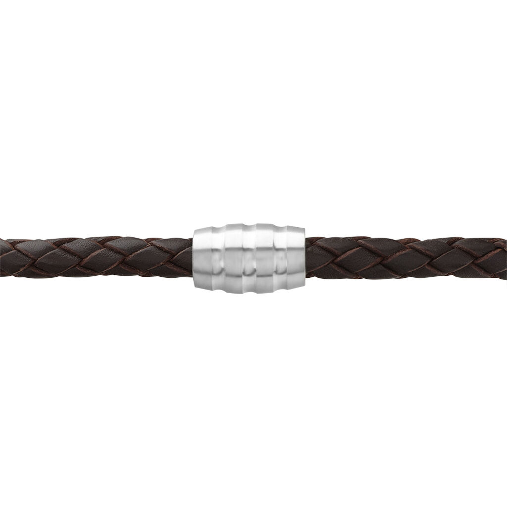 Herren Lederarmband Edelstahl Braun - Armbänder Herren | OROVIVO
