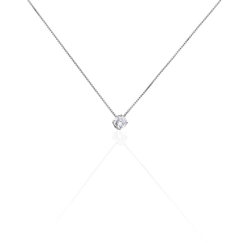 GIULYA Damen Collier Silber 925 Zirkonia Wei&szlig; 1 ct - Halsketten Damen | OROVIVO