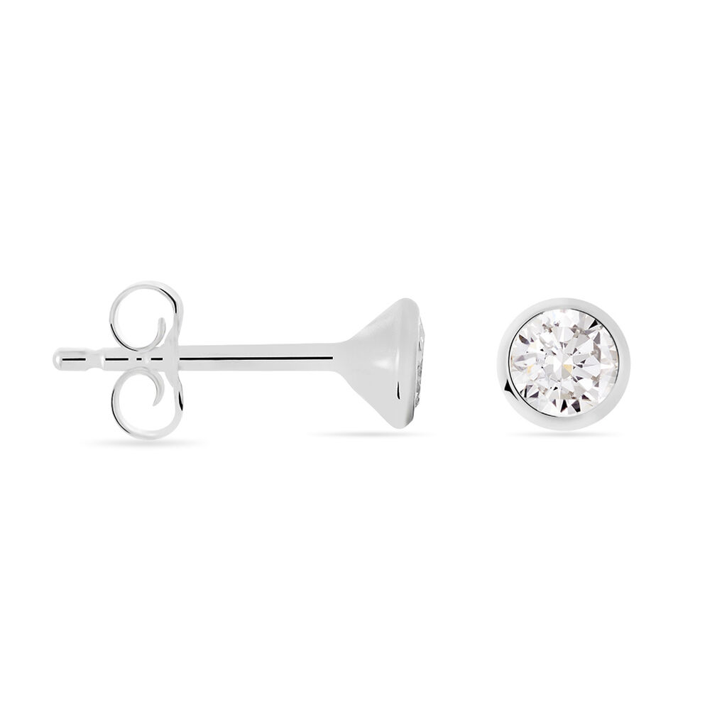 RAGNA Damen Ohrstecker Wei&szlig;gold 333 (8 Karat) Zirkonia Wei&szlig;