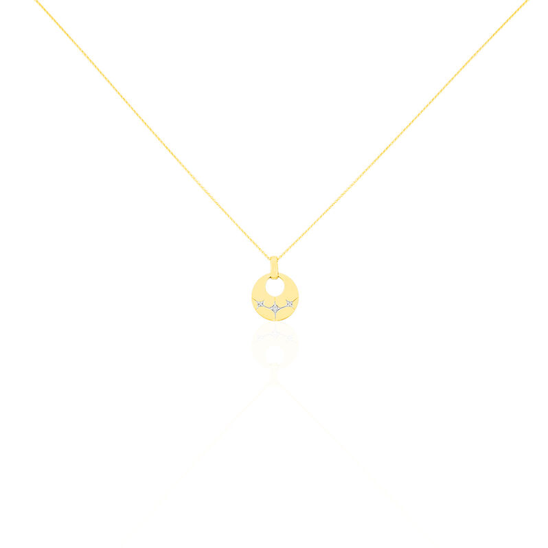 Damen Collier Gold 375 Zirkonia Stern Kreis Heike - Halsketten Damen | OROVIVO