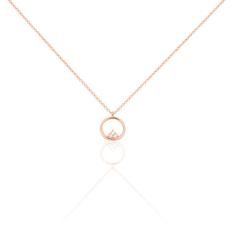 Damen Collier Silber rosevergoldet 925 Zirkonia Dreieck Kreis High 10,00mm 47cm - Halsketten Damen | OROVIVO