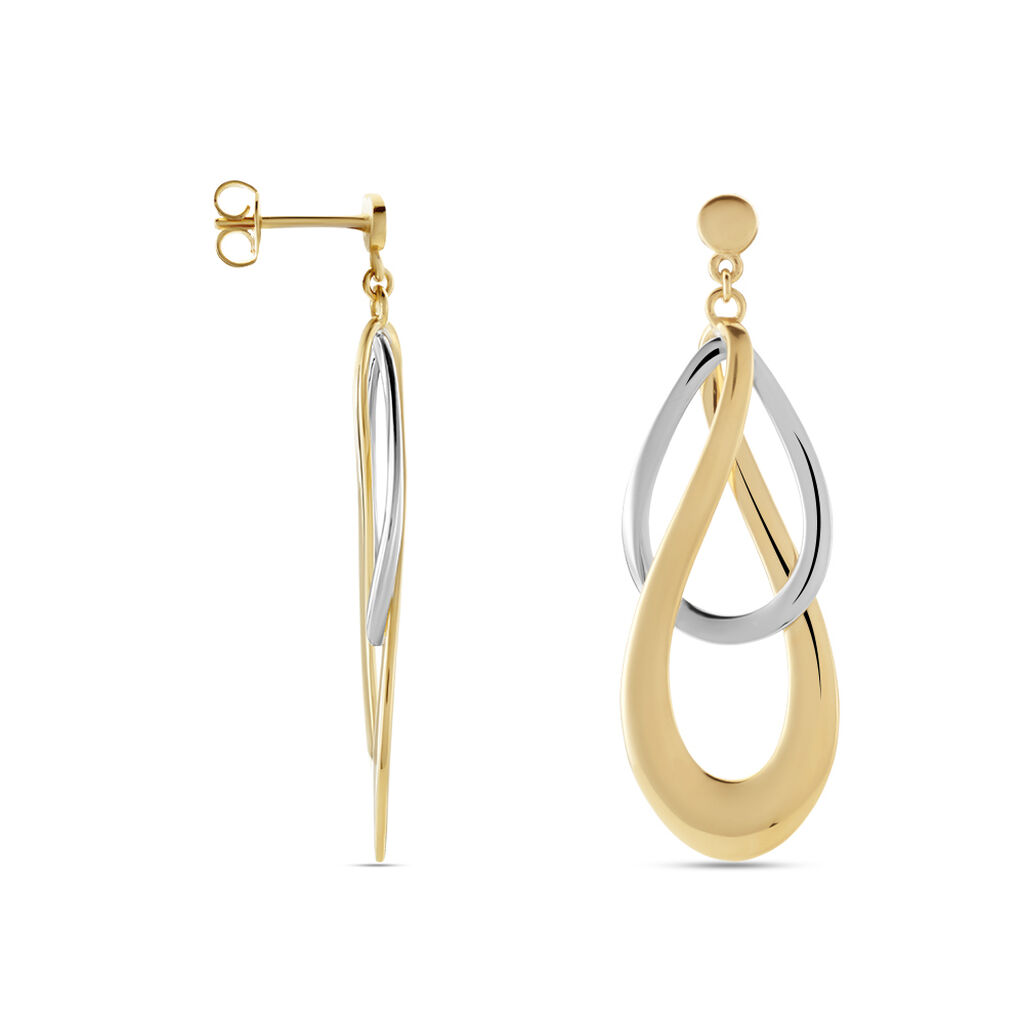 Damen Ohrhänger Messing Gold 750 plattiert Bicolor - Ohrringe Damen | OROVIVO