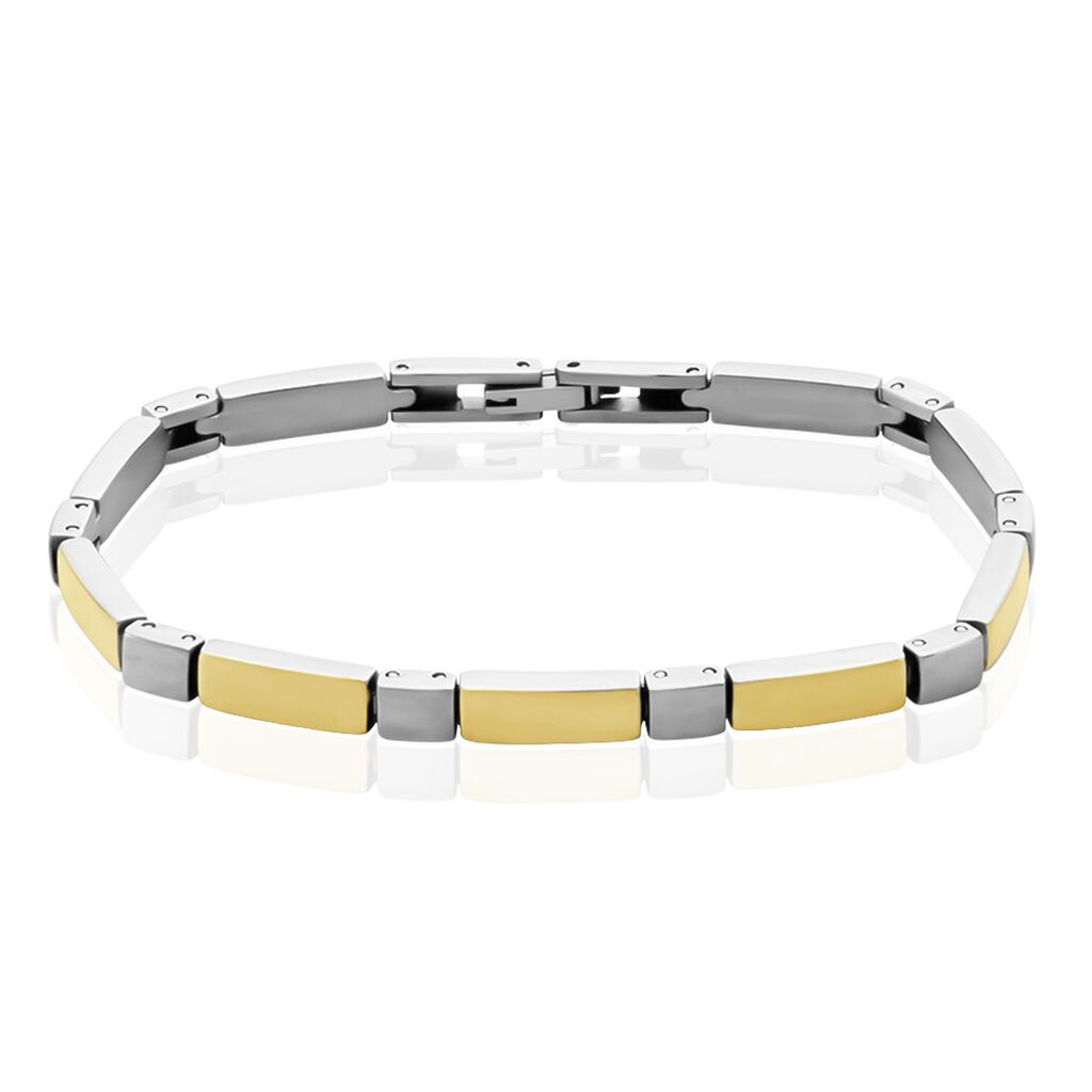 URSULA Damen Armband Titan Bicolor Gelb/Silber B 4,6 mm