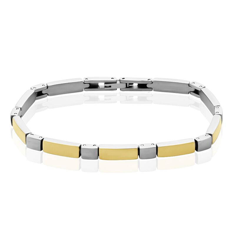 URSULA Damen Armband Titan Bicolor Gelb/Silber B 4,6 mm - Armb&auml;nder Damen | OROVIVO