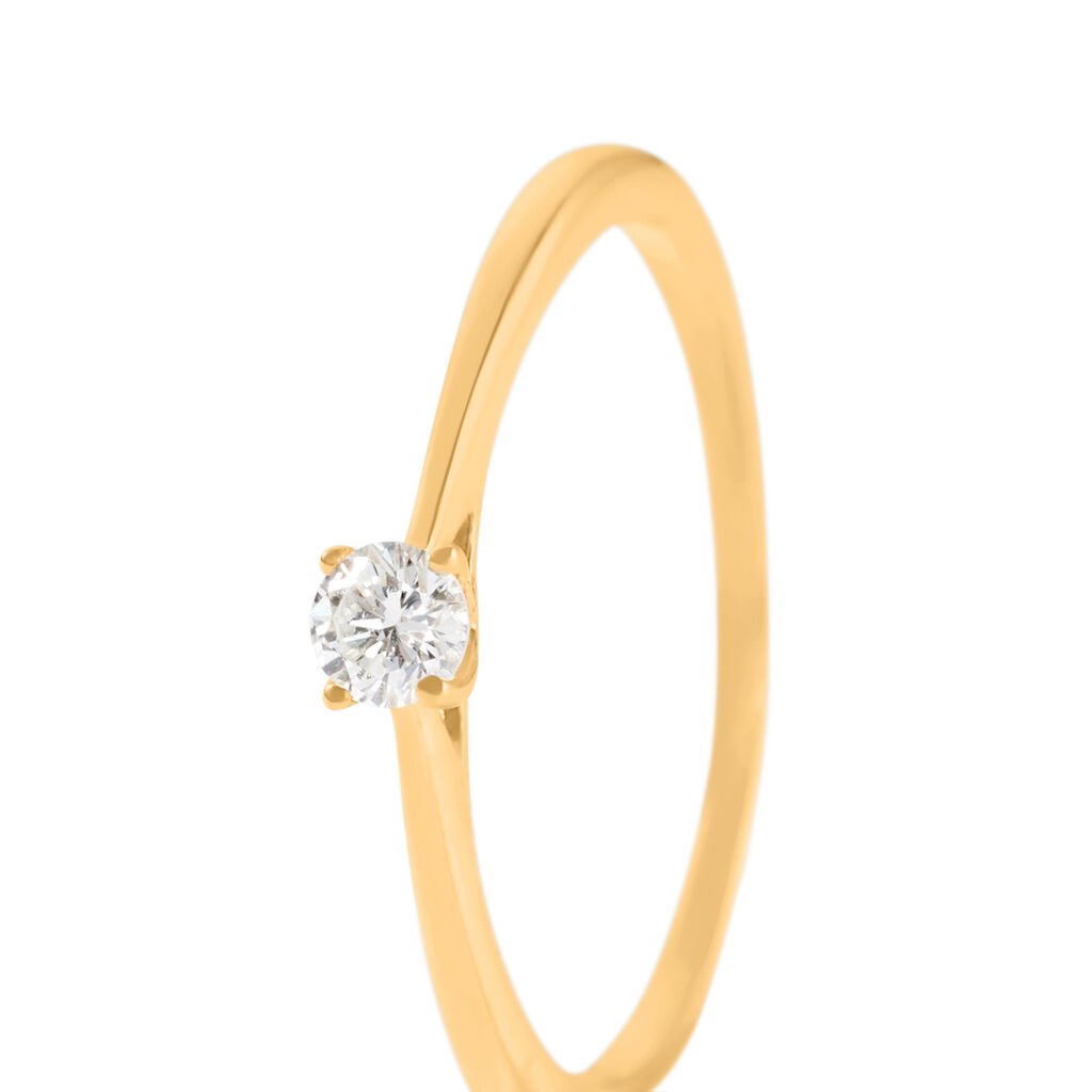 VICTORIA Damen Ring Gold 585 (14 Karat) Diamant Weiß 0,11 ct - Ringe mit Stein Damen | OROVIVO