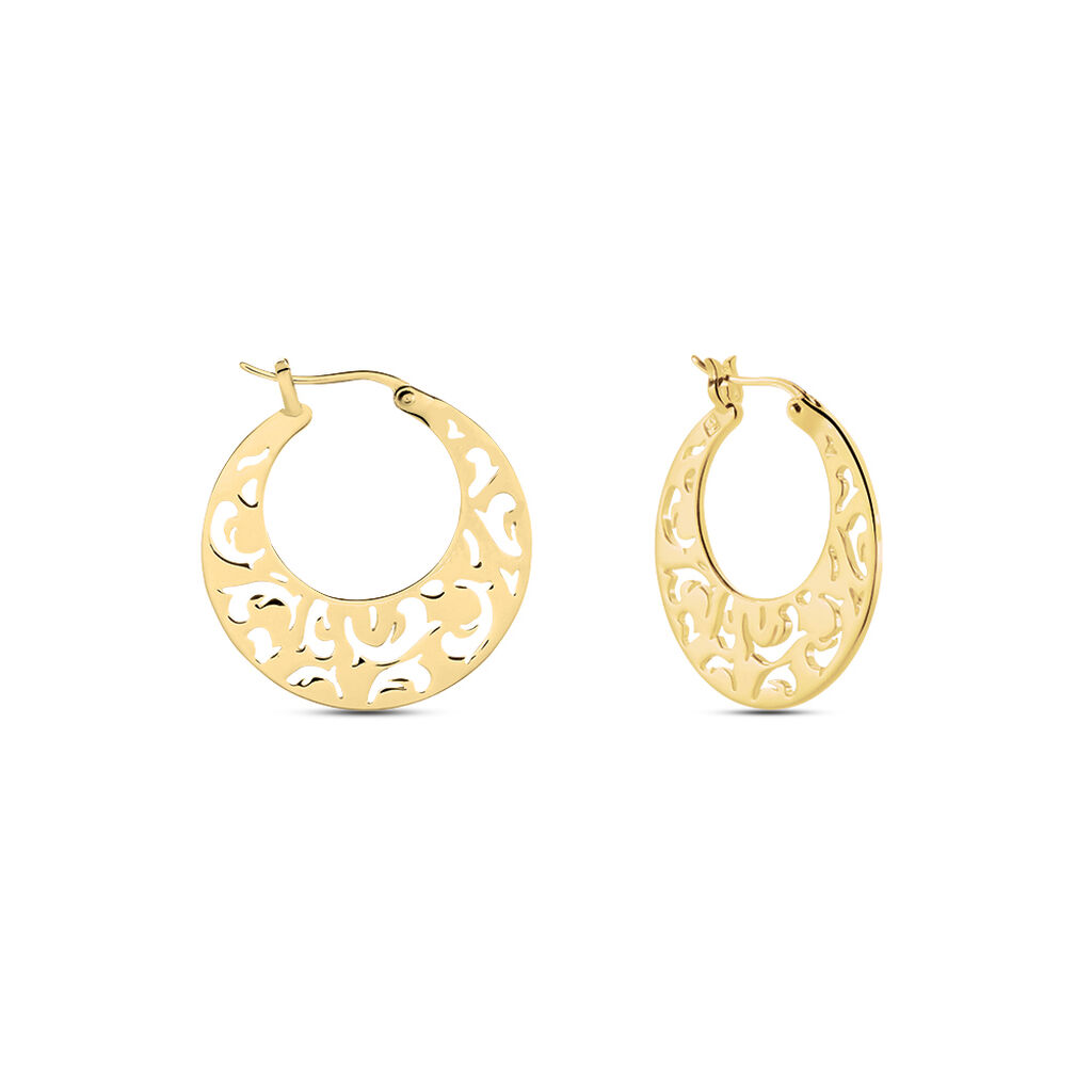 Damen Creolen Messing Gold Vergoldet Ornamente Vili - Creolen Damen | OROVIVO