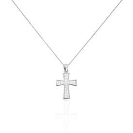 Damen Halskette Silber 925 Zirkonia Kreuz - Ketten mit Anhänger Damen | OROVIVO