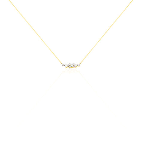 Damen Collier Gold Bicolor 375 Diamant 0,25ct Viereckig - Halsketten Damen | OROVIVO