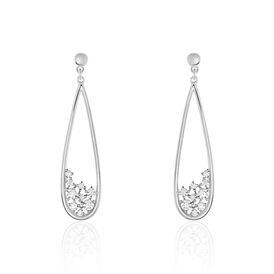 Damen Ohrstecker Lang Silber 925 Zirkonia Tropfen - Ohrstecker lang Damen | OROVIVO