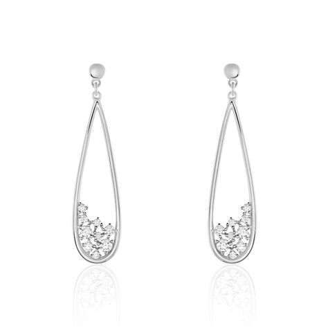 Damen Ohrstecker Lang Silber 925 Zirkonia Tropfen - Ohrringe mit Stein Damen | OROVIVO