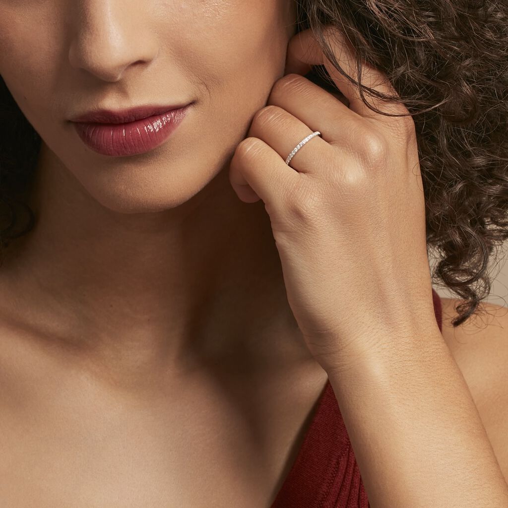 Alliance Or Weiss Lauralee Demi Tour Diamant - Spannringe Damen | OROVIVO